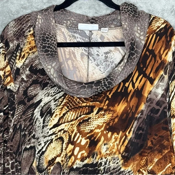 Susan Graver XL Tank Top Shirt Gold Solid Sleeveless Scoop Neck Glitter Knit - Picture 3 of 6